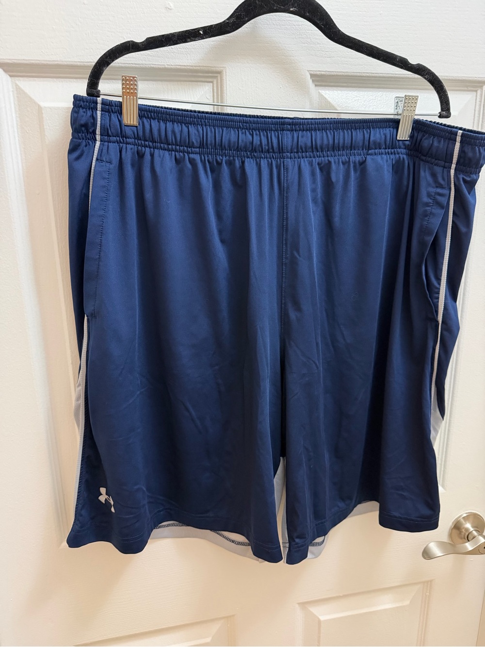 Under Armour Men’s Navy Athletic Shorts with White Trim